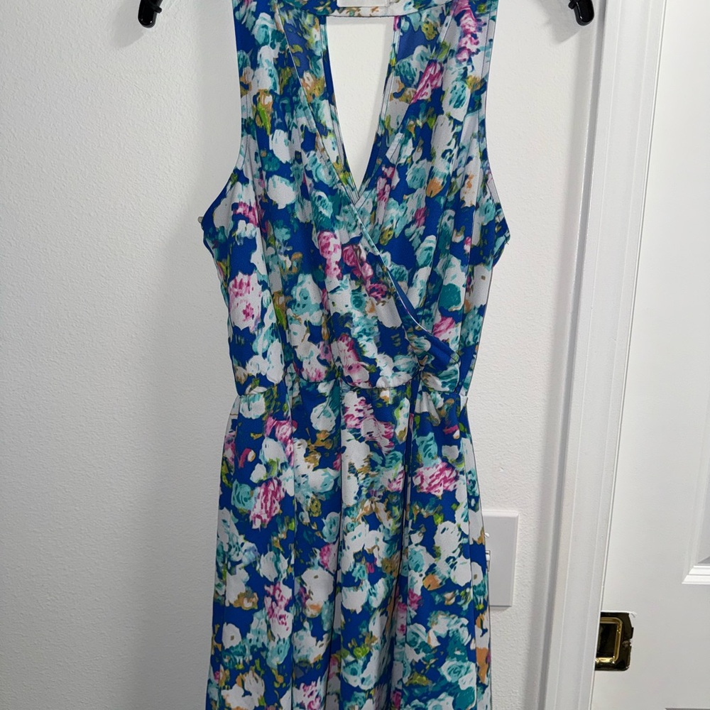 Lush Blue Floral Dress